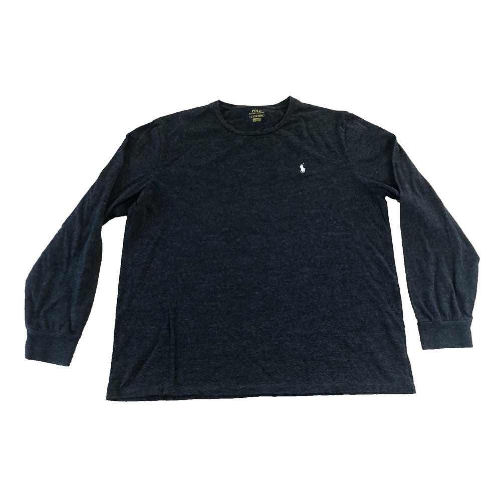 Polo Ralph Lauren‎ Long Sleeve T-Shirt Men's XL Charcoal Grey Preppy Old Money